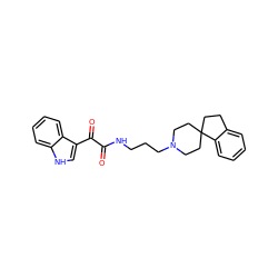 O=C(NCCCN1CCC2(CCc3ccccc32)CC1)C(=O)c1c[nH]c2ccccc12 ZINC000028569339