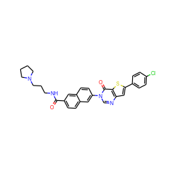 O=C(NCCCN1CCCC1)c1ccc2cc(-n3cnc4cc(-c5ccc(Cl)cc5)sc4c3=O)ccc2c1 ZINC000038149701