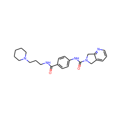 O=C(NCCCN1CCCCC1)c1ccc(NC(=O)N2Cc3cccnc3C2)cc1 ZINC000167107277