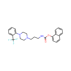 O=C(NCCCN1CCN(c2ccccc2C(F)(F)F)CC1)Oc1cccc2ccccc12 ZINC000653851649