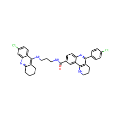 O=C(NCCCNc1c2c(nc3cc(Cl)ccc13)CCCC2)c1ccc2nc(-c3ccc(Cl)cc3)c3c(c2c1)NCCC3 ZINC000299830020