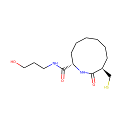 O=C(NCCCO)[C@@H]1CCCCCC[C@@H](CS)C(=O)N1 ZINC000013834121