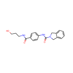 O=C(NCCCO)c1ccc(NC(=O)N2Cc3ccccc3C2)cc1 ZINC000168008269