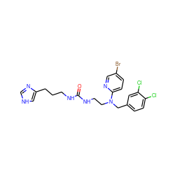 O=C(NCCCc1c[nH]cn1)NCCN(Cc1ccc(Cl)c(Cl)c1)c1ccc(Br)cn1 ZINC000027524295