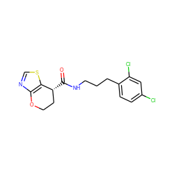 O=C(NCCCc1ccc(Cl)cc1Cl)[C@@H]1CCOc2ncsc21 ZINC000220879316