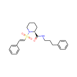 O=C(NCCCc1ccccc1)[C@@H]1CCCCN1S(=O)(=O)/C=C/c1ccccc1 ZINC000013441908