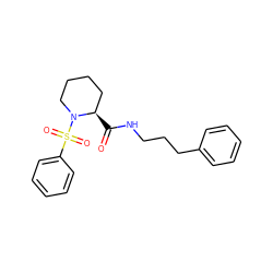 O=C(NCCCc1ccccc1)[C@@H]1CCCCN1S(=O)(=O)c1ccccc1 ZINC000013441891