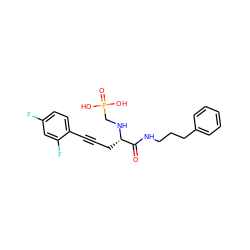 O=C(NCCCc1ccccc1)[C@H](CC#Cc1ccc(F)cc1F)NCP(=O)(O)O ZINC000013779387