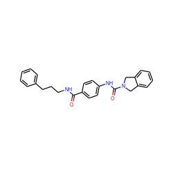 O=C(NCCCc1ccccc1)c1ccc(NC(=O)N2Cc3ccccc3C2)cc1 ZINC000140251059