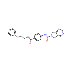 O=C(NCCCc1ccccc1)c1ccc(NC(=O)N2Cc3cncnc3C2)cc1 ZINC000165942398