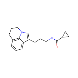 O=C(NCCCc1cn2c3c(cccc13)CCC2)C1CC1 ZINC000028712594