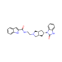 O=C(NCCN1C[C@H]2C[C@H](n3c(=O)[nH]c4ccccc43)C[C@H]2C1)c1cc2ccccc2[nH]1 ZINC000299840903