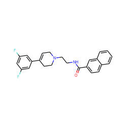 O=C(NCCN1CC=C(c2cc(F)cc(F)c2)CC1)c1ccc2ccccc2c1 ZINC000169335024