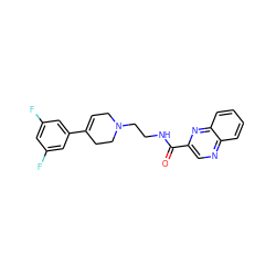 O=C(NCCN1CC=C(c2cc(F)cc(F)c2)CC1)c1cnc2ccccc2n1 ZINC000169335002