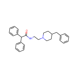 O=C(NCCN1CCC(Cc2ccccc2)CC1)C(c1ccccc1)c1ccccc1 ZINC000473134030