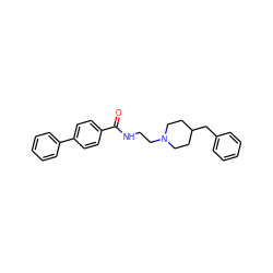 O=C(NCCN1CCC(Cc2ccccc2)CC1)c1ccc(-c2ccccc2)cc1 ZINC000473136401