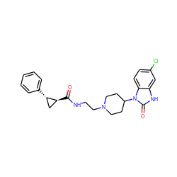 O=C(NCCN1CCC(n2c(=O)[nH]c3cc(Cl)ccc32)CC1)[C@H]1C[C@@H]1c1ccccc1 ZINC000051212072