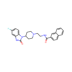 O=C(NCCN1CCC(n2c(=O)[nH]c3cc(F)ccc32)CC1)c1ccc2ccccc2c1 ZINC000040957814