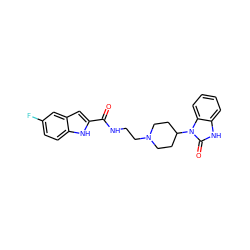 O=C(NCCN1CCC(n2c(=O)[nH]c3ccccc32)CC1)c1cc2cc(F)ccc2[nH]1 ZINC000028879001