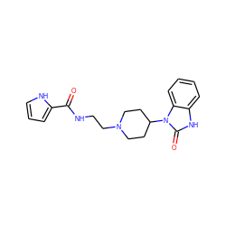 O=C(NCCN1CCC(n2c(=O)[nH]c3ccccc32)CC1)c1ccc[nH]1 ZINC000058548744