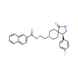 O=C(NCCN1CCC2(CC1)C(=O)NC[C@H]2c1ccc(F)cc1)c1ccc2ccccc2c1 ZINC000198374221