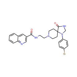 O=C(NCCN1CCC2(CC1)C(=O)NCN2c1ccc(Br)cc1)c1cnc2ccccc2c1 ZINC000064245740