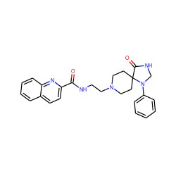 O=C(NCCN1CCC2(CC1)C(=O)NCN2c1ccccc1)c1ccc2ccccc2n1 ZINC000040891848