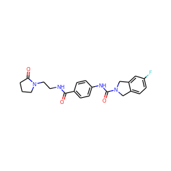 O=C(NCCN1CCCC1=O)c1ccc(NC(=O)N2Cc3ccc(F)cc3C2)cc1 ZINC000167255396