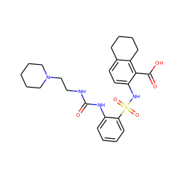 O=C(NCCN1CCCCC1)Nc1ccccc1S(=O)(=O)Nc1ccc2c(c1C(=O)O)CCCC2 ZINC000014964705