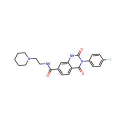 O=C(NCCN1CCCCC1)c1ccc2c(=O)n(-c3ccc(F)cc3)c(=O)[nH]c2c1 ZINC000028639882