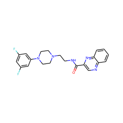 O=C(NCCN1CCN(c2cc(F)cc(F)c2)CC1)c1cnc2ccccc2n1 ZINC000169335000