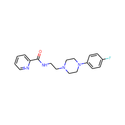 O=C(NCCN1CCN(c2ccc(F)cc2)CC1)c1ccccn1 ZINC000038589028