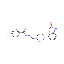 O=C(NCCN1CCN(c2cccc3[nH]c(=O)oc23)CC1)c1ccc(F)cc1 ZINC000095544020