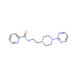 O=C(NCCN1CCN(c2ncccn2)CC1)c1ccccn1 ZINC000057062051