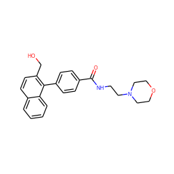 O=C(NCCN1CCOCC1)c1ccc(-c2c(CO)ccc3ccccc23)cc1 ZINC000084724429