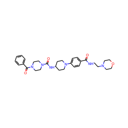 O=C(NCCN1CCOCC1)c1ccc(N2CCC(NC(=O)N3CCN(C(=O)c4ccccc4)CC3)CC2)cc1 ZINC000169703295