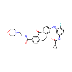 O=C(NCCN1CCOCC1)c1ccc2c(c1)C(=O)c1ccc(Nc3cc(NC(=O)C4CC4)ccc3F)cc1CC2 ZINC001772638309