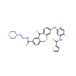 O=C(NCCN1CCOCC1)c1ccc2c(c1)C(=O)c1ccc(Nc3cc(NC(=O)c4cccs4)c(F)cc3F)cc1OC2 ZINC001772570971