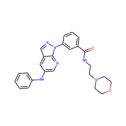 O=C(NCCN1CCOCC1)c1cccc(-n2ncc3cc(Nc4ccccc4)cnc32)c1 ZINC000096906406