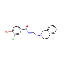 O=C(NCCN1CCc2ccccc2C1)c1ccc(O)c(Cl)c1 ZINC000045076626