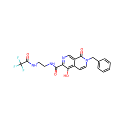 O=C(NCCNC(=O)C(F)(F)F)c1ncc2c(=O)n(Cc3ccccc3)ccc2c1O ZINC000169710976