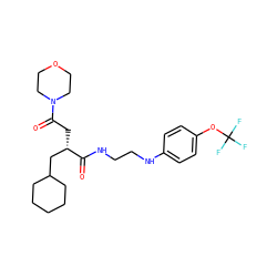 O=C(NCCNc1ccc(OC(F)(F)F)cc1)[C@@H](CC(=O)N1CCOCC1)CC1CCCCC1 ZINC000014971673