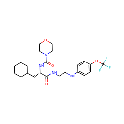 O=C(NCCNc1ccc(OC(F)(F)F)cc1)[C@H](CC1CCCCC1)NC(=O)N1CCOCC1 ZINC000014971986