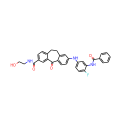 O=C(NCCO)c1ccc2c(c1)C(=O)c1ccc(Nc3ccc(F)c(NC(=O)c4ccccc4)c3)cc1CC2 ZINC001772655340