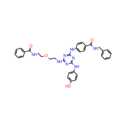 O=C(NCCOCCNc1nc(Nc2ccc(O)cc2)nc(Nc2ccc(C(=O)NCc3ccccc3)cc2)n1)c1ccccc1 ZINC000205713117