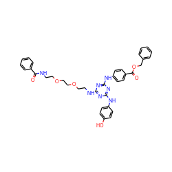 O=C(NCCOCCOCCNc1nc(Nc2ccc(O)cc2)nc(Nc2ccc(C(=O)OCc3ccccc3)cc2)n1)c1ccccc1 ZINC000198461549