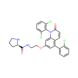 O=C(NCCOc1cc(-c2ccccc2Cl)c2ccc(=O)n(-c3c(Cl)cccc3Cl)c2c1)[C@H]1CCCN1 ZINC000029125531