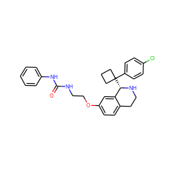 O=C(NCCOc1ccc2c(c1)[C@H](C1(c3ccc(Cl)cc3)CCC1)NCC2)Nc1ccccc1 ZINC000147079689