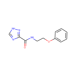 O=C(NCCOc1ccccc1)c1nc[nH]n1 ZINC000004209680