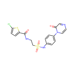 O=C(NCCS(=O)(=O)Nc1ccc(-n2ccncc2=O)cc1)c1ccc(Cl)s1 ZINC001772627256